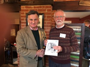 Bernard Hornung presenting book to John Ward, Chairman of Friends of the New Forest